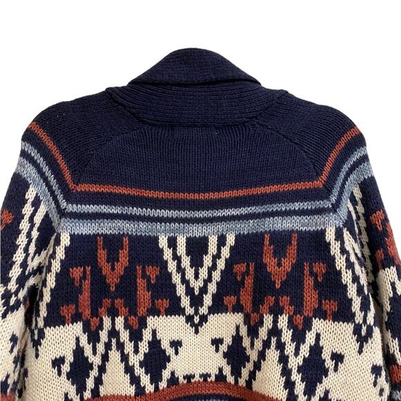 Pink Rose Blue Navajo Open Front Cardigan Sz L - Picture 8 of 11